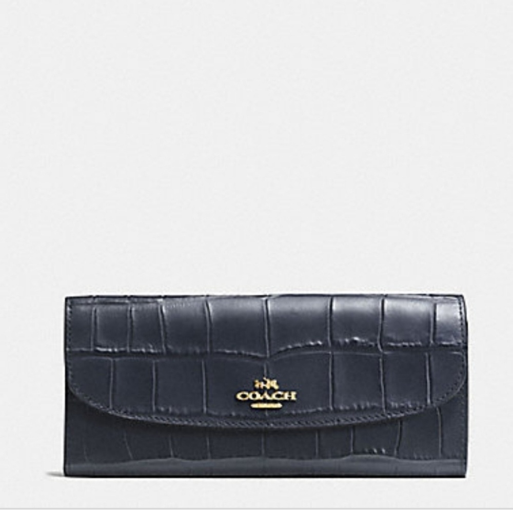COACH • Croc Soft Wallet - Picture 1 of 8